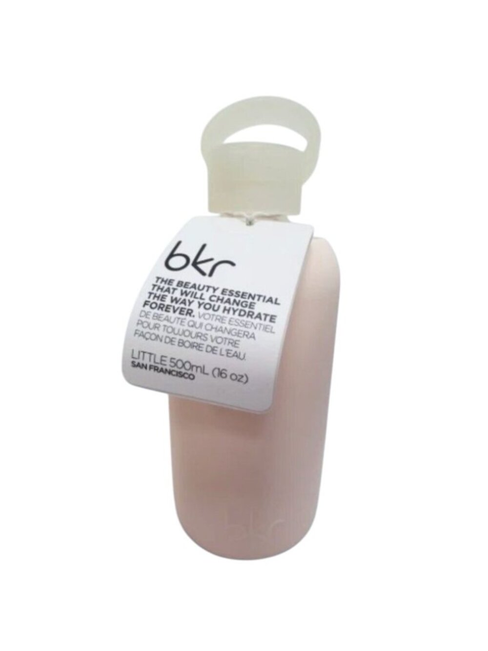 BKR Little Glass Water Bottle with Silicone Sleeve Tutu Pink 16oz/500mL